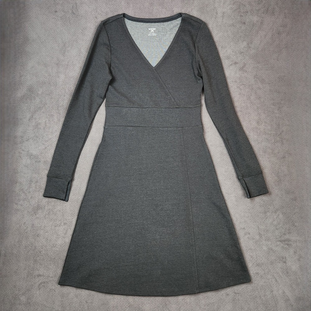 Toad & Co Dress Womens Small Gray Finlay Long Sleeve Knee Outdoor Sustainable